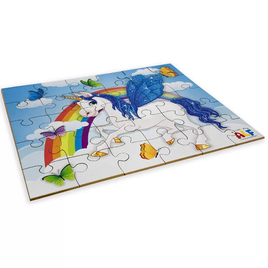 Quebra-Cabeça Unicórnio 30 Peças – Madeira MDF (Brinquedos ALF) | Educativo, para Crianças +3 anos