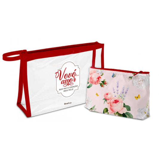 Kit 2 Necessaires - Vovó, amor que faz o coração mais feliz | BrasFoot Presentes
