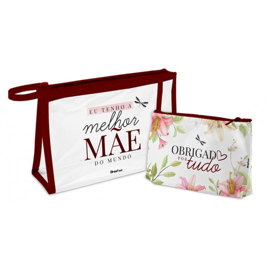Kit 2 Necessaires Melhor Mãe do Mundo | BrasFoot Presentes