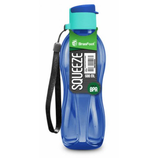 Garrafinha Squeeze Matte 600 ml - Azul Escuro | Brasfoot Presentes