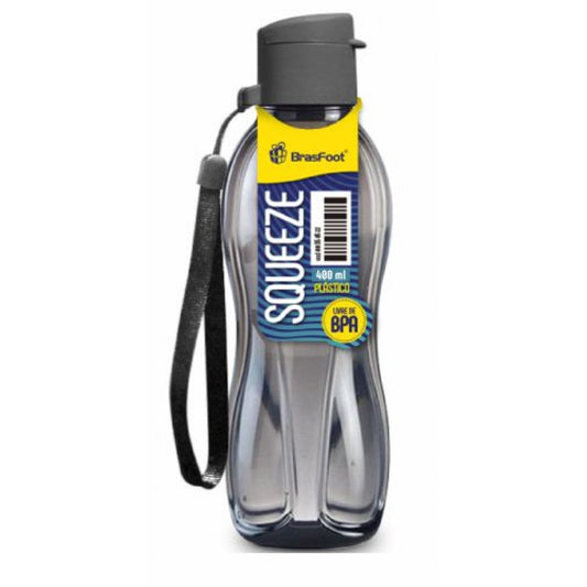 Garrafinha Squeeze Matte 400 ml - Preto | Brasfoot Presentes