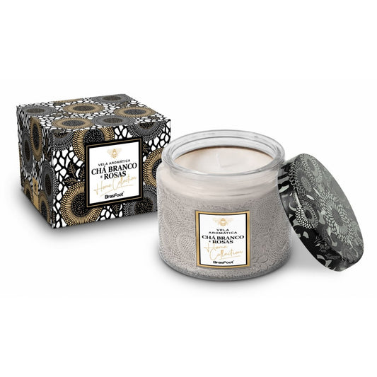 Vela Aromática Chá Branco e Rosas | BrasFoot Presentes