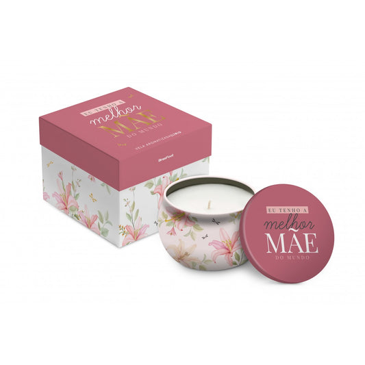 Vela Aromática Lata - Lírio - Melhor Mãe do Mundo | BrasFoot Presentes