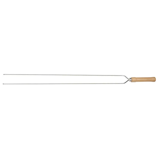 Espeto Duplo Churrasco 95 cm Martinazzo – Inox K30 com Cabo Madeira