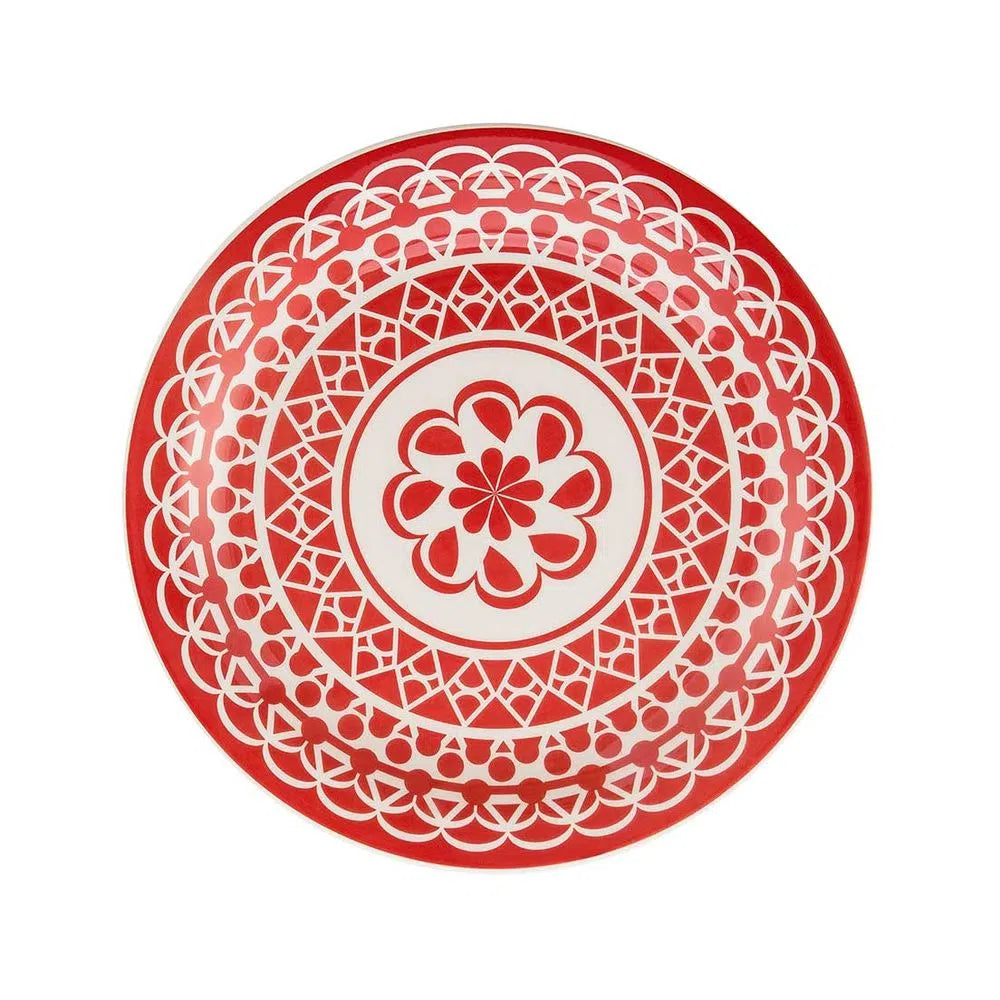 Prato Raso 26cm Renda Mandala Vermelha | Oxford