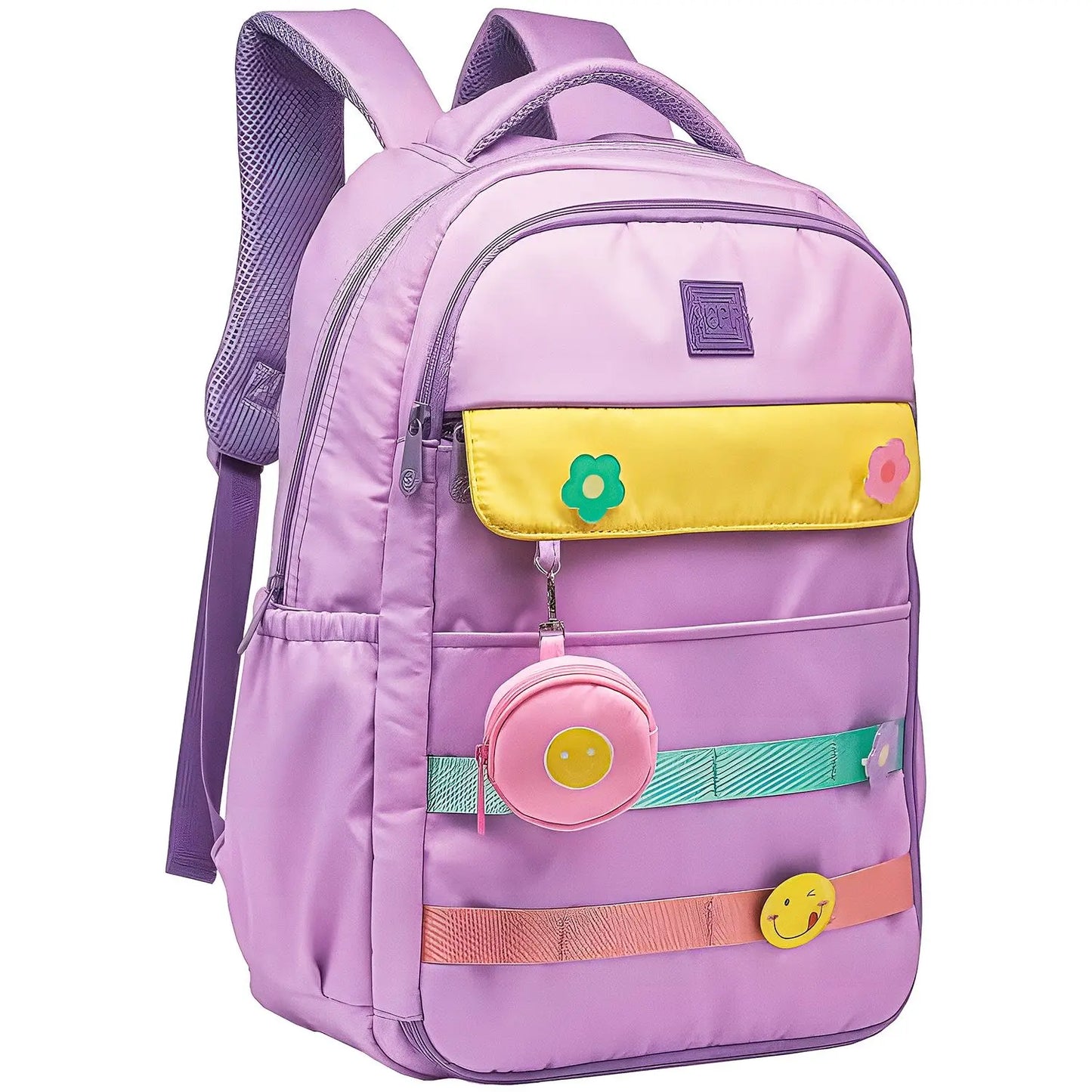 Mochila Escolar 45 cm Feminina Juvenil | Rosa e Lilás | Yepp