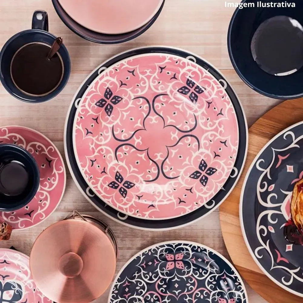 Prato Fundo 23 cm Floral Hana – Oxford | Cerâmica Arabesco Rosa