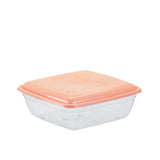 Pote Versátil Quadrado Transparente Tampa Colorida 3,4 Litros | Plásticos Rainha
