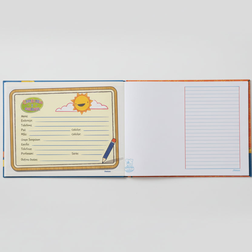 Caderno Foroni Meia Pauta 40 Folhas – Cartografia Capa Dura, Brochura, 248×190 mm, Linha Começando a Escrever