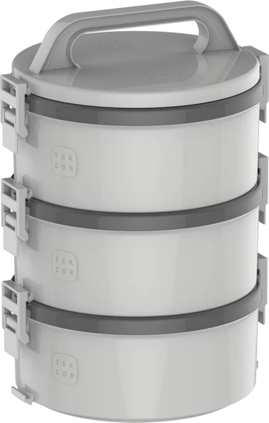 Kit 3 Marmitas Tekcor Cinza 1,5 Litros Simples - Dupla - Tripla | Soprano
