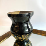 Cuia de Chimarrão Matetri Preta 12 cm – Madeira Imbuia com Detalhes Florais