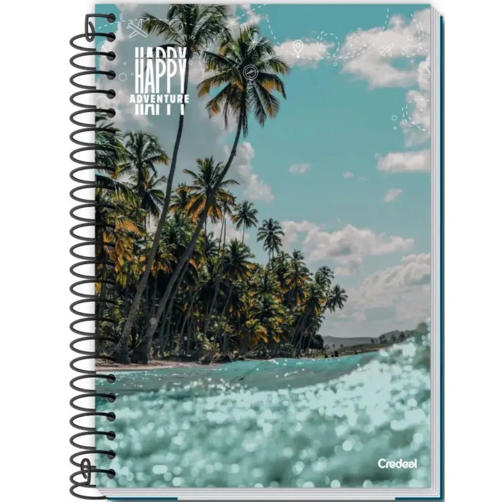 Caderno Credeal Happy Adventure Universitário 1 Matéria 96 Folhas – Capa Dura