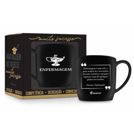 Caneca de Porcelana Urban 300ml Enfermagem | Brasfoot Presentes