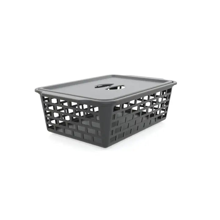 Mini Cesta NEW com Tampa Utility – Organizador Multiuso em Plástico (19,6×13×6 cm) 1124.1