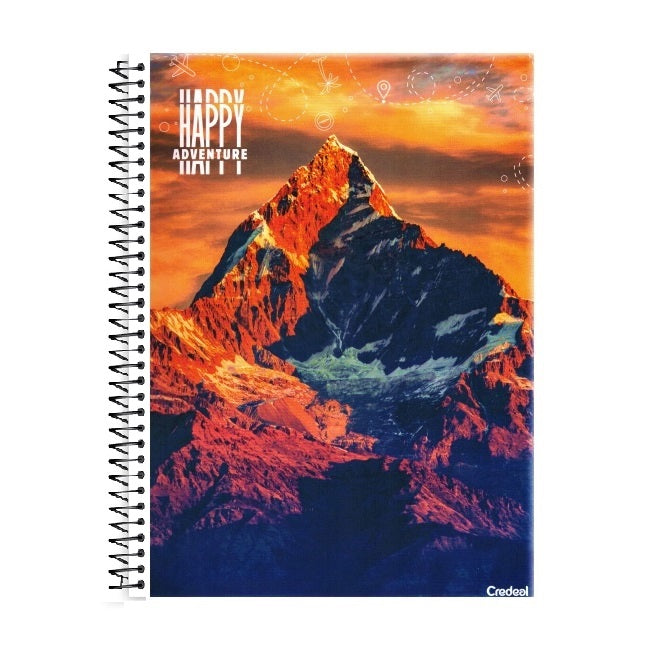 Caderno Universitário Happy Adventure 10 Matérias 200 Folhas – Capa Dura | Credeal