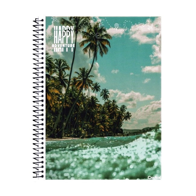 Caderno Universitário Happy Adventure 10 Matérias 200 Folhas – Capa Dura | Credeal