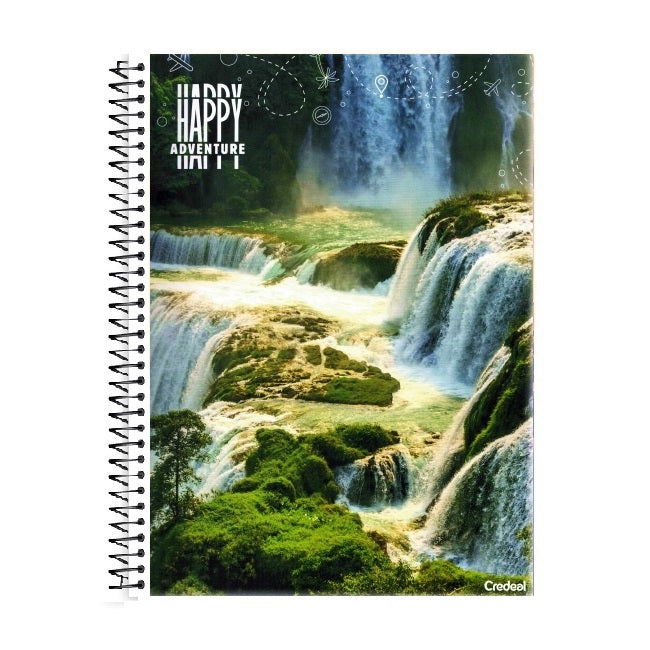 Caderno Universitário Happy Adventure 10 Matérias 200 Folhas – Capa Dura | Credeal