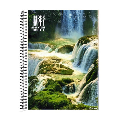 Caderno Universitário Happy Adventure 10 Matérias 200 Folhas – Capa Dura | Credeal