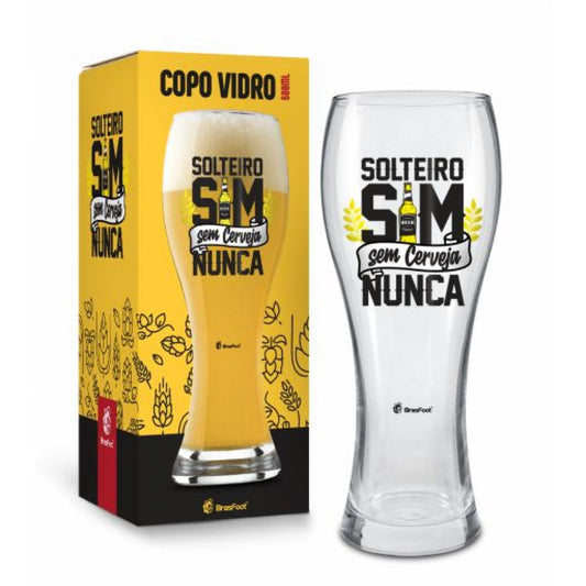 Copo Joinville 680 ml - Solteiro Sim, Sem Cerveja Nunca | BrasFoot Presentes