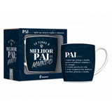 Caneca de Porcelana Urban 300ml -  Eu Tenho o Melhor Pai do Mundo | Brasfoot