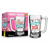 Caneca de Vidro Taberna 340 ml - Amigas Unidas, Cerveja Gelada e Fofocas em Dia | Brasfoot Presentes