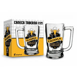 Caneca de Vidro Taberna 340 ml - Juntos na Alegria e na Tristeza - na Cachaça e na Cerveja | Brasfoot Presentes