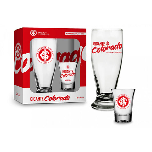 Kit Copo Munich 200 ml e Copo Dose | Inter Gigante Colorado | Brasfoot Presentes