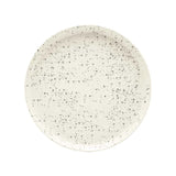 Prato de Sobremesa Cerâmica Flat 20 cm Oxford Chuvisco Moderno - Cerâmica Off-White com Detalhes
