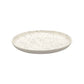 Prato de Sobremesa Cerâmica Flat 20 cm Oxford Chuvisco Moderno - Cerâmica Off-White com Detalhes
