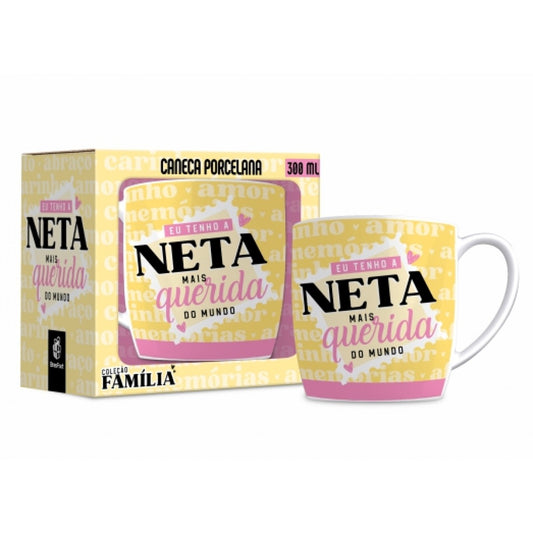 Caneca de Porcelana Urban 300ml Eu tenho a Neta mais Querida do Mundo | Brasfoot Presentes