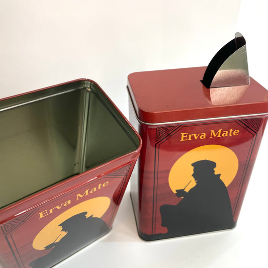 Porta Erva Mate Lata Vermelho 500 g com Dosador – Conserva Aromas | Chimarrão Tradicional