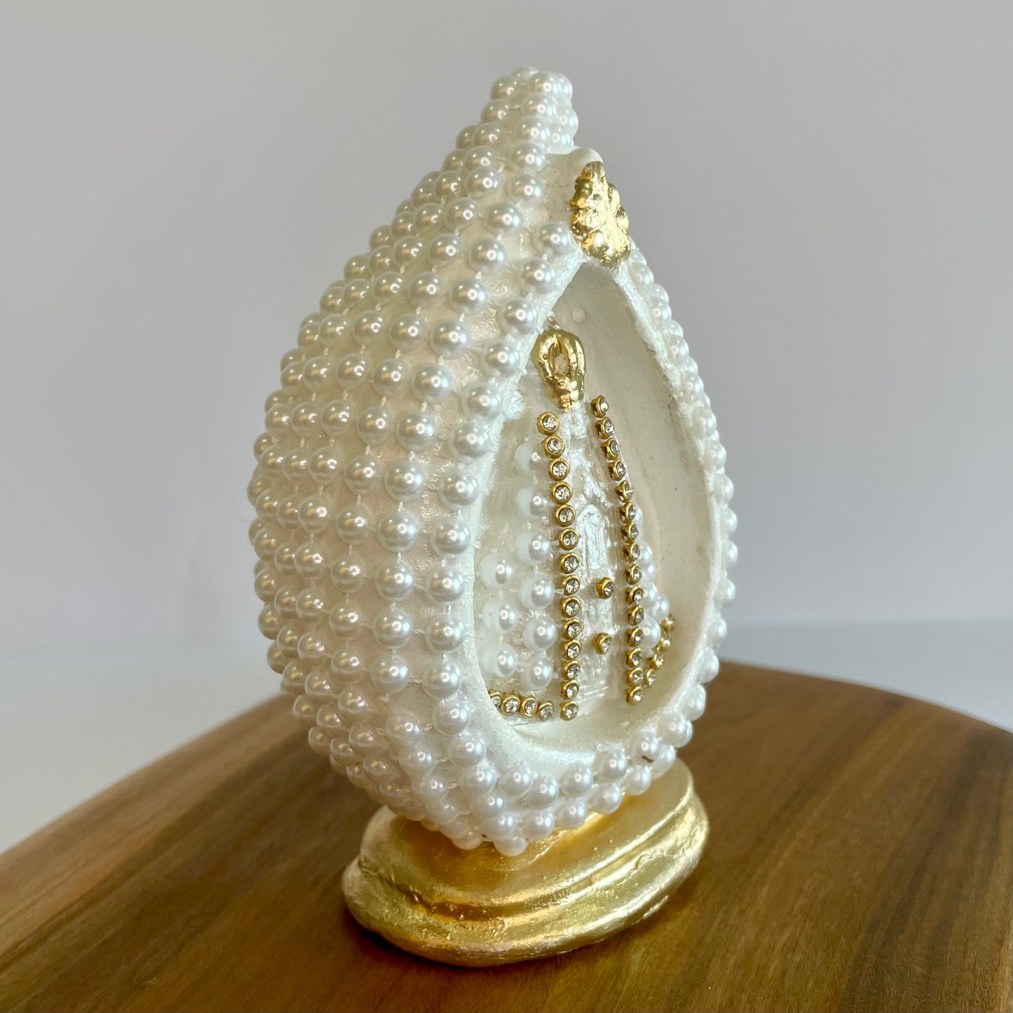 Decoração Nossa Senhora Aparecida na Gota - Pérola Branca