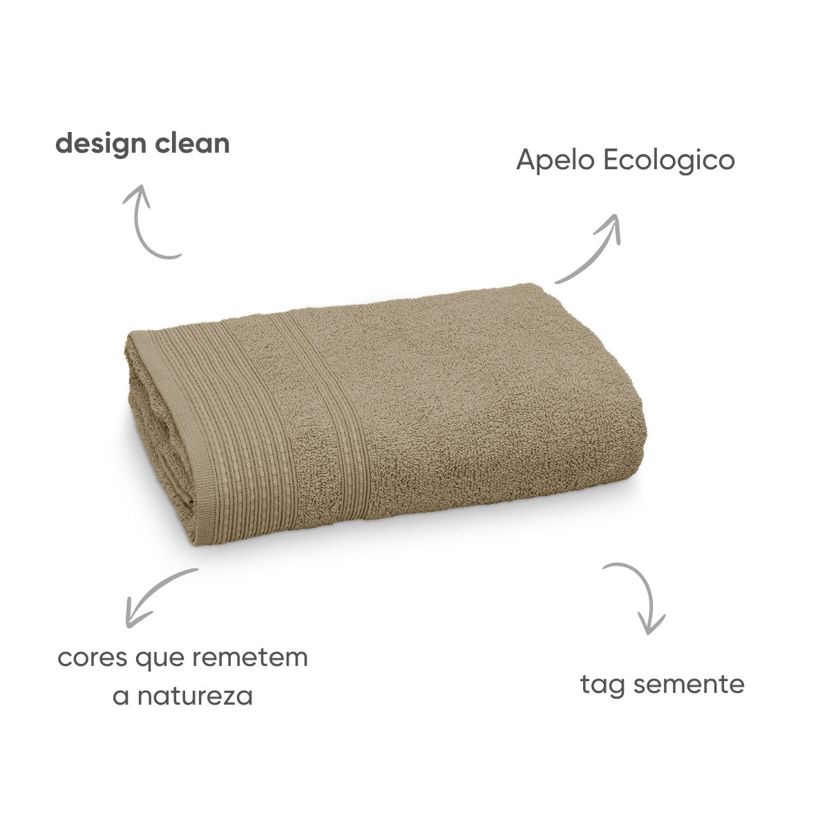 Toalha de Banho In Natura 68×140 cm – Eco Fio 450 g/m² Amêndoa & Babosa | Appel Home