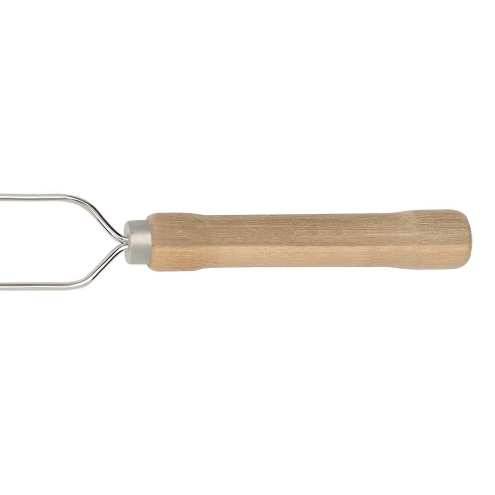 Espeto Duplo 65 cm Camping – Aço Inox Cromado + Cabo Madeira | Martinazzo