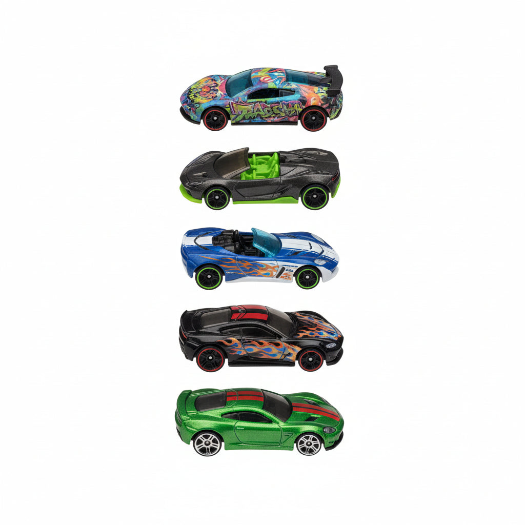 Conjunto 6 Carrinhos Supercar Turbo – Mini Carros de Brinquedo em Plástico | Kit Diversão para Crianças (CORES SORTIDAS)