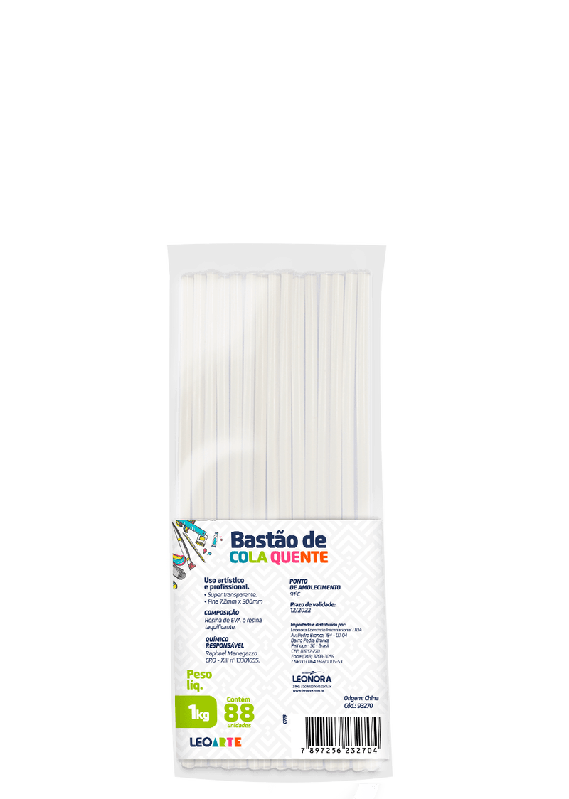 Pacote de Bastão Fino de Cola Quente de Silicone Pacote com 1 Quilo | Leoarte