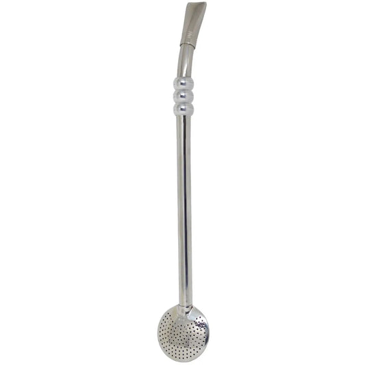 Bomba de Chimarrão Aço Inox 3 Anéis 23 cm | Garibaldi