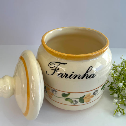 Pote de Mantimento Porta Farinha em Cerâmica – Star Bella | Organização e Estilo para sua Cozinha