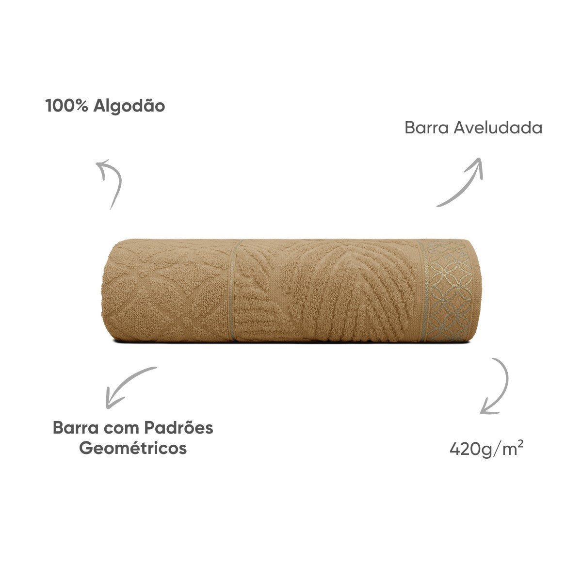 Toalha de Banho Nativa 68×1,35 m – 100% Algodão 420 g/m² | Appel Home