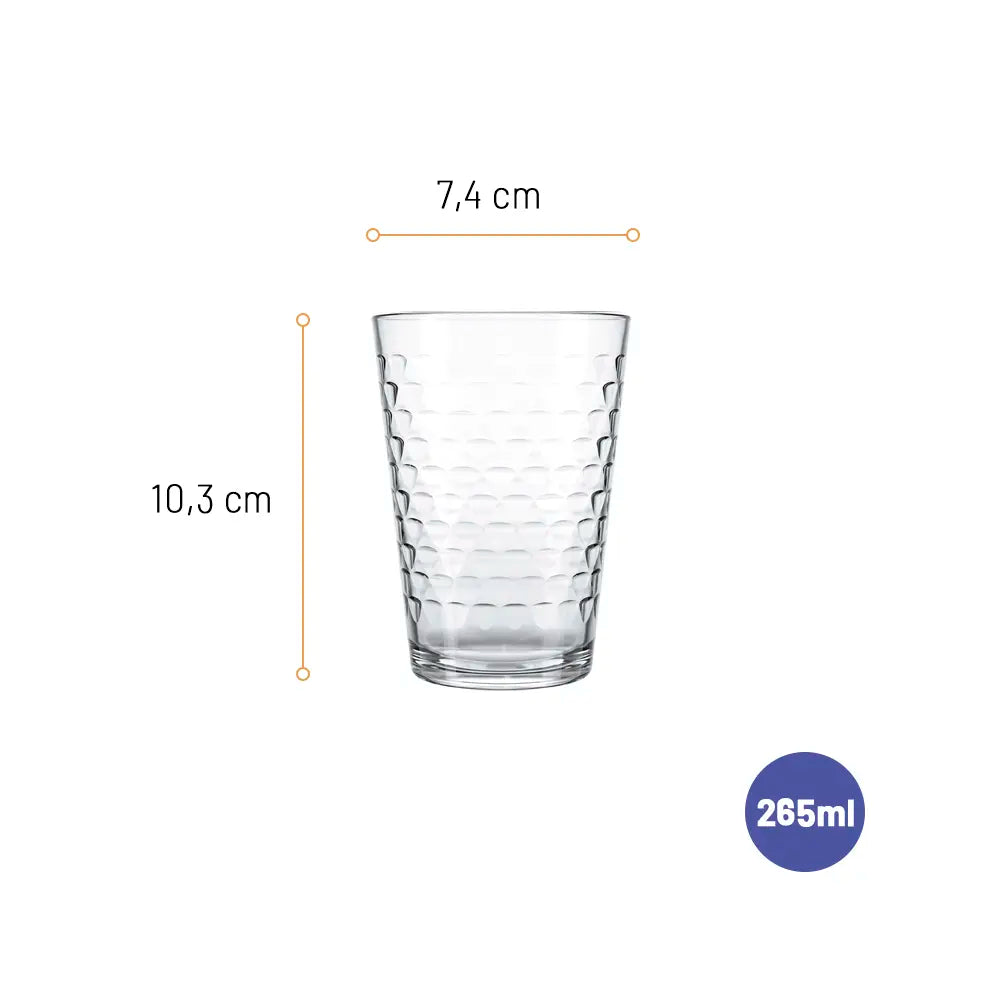 Conjunto 6 Copos de Vidro 265 ml Nadir Batuque – Design Moderno e Multifuncional