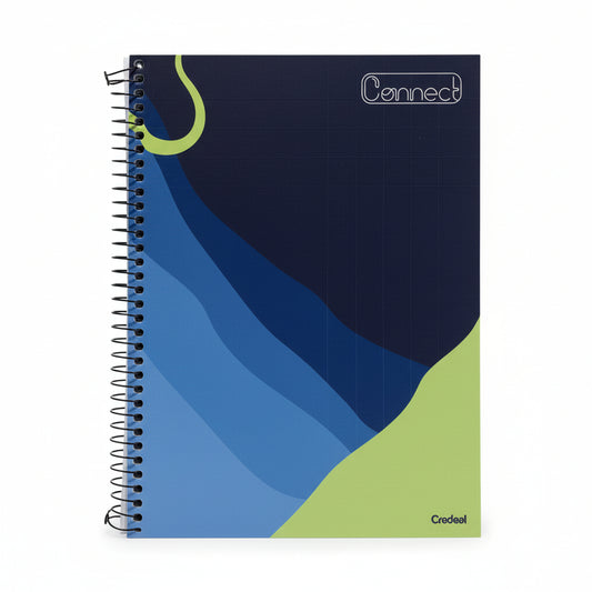 Caderno Connect Arte Abstrata Credeal 1 Matéria 80 Folhas Universitário Espiral Capa Dura