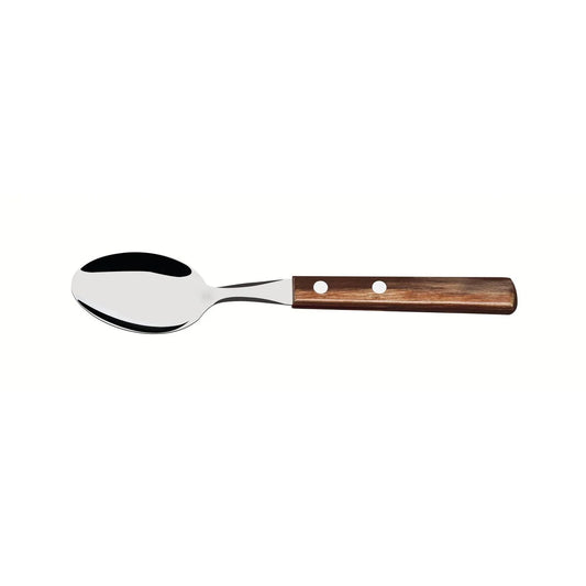 Colher de Mesa Tramontina com Lâmina em Aço Inox e Cabo em Madeira Tratada Polywood Castanho | Tramontina