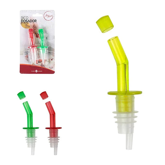 Bico Dosador Art House – Kit 2 Peças para Garrafas 18-24 mm | Plástico Transparente - Dosagem Precisa e Sem Gotejo