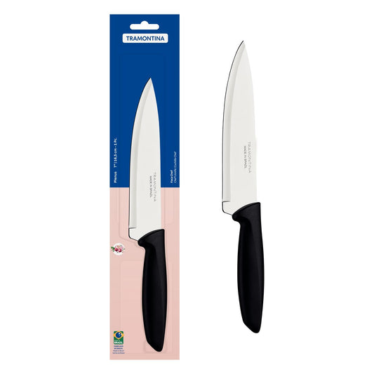Faca Chef Tramontina Plenus 7" – Lâmina Aço Inox + Cabo Polipropileno Preto