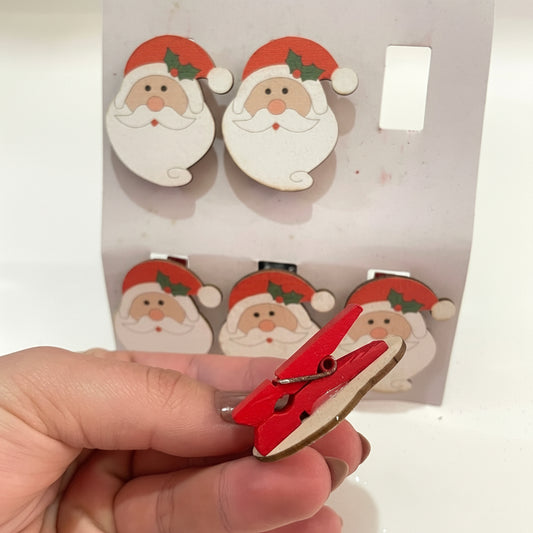 Kit 6 Prendedor Natalino Art Christmas – Conjunto Decorativo para Pendurar Cartões, Fotos ou Enfeites de Natal