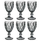 Conjunto 6 Taças de Vidro Diamond Preto 260 ml | Original Glass