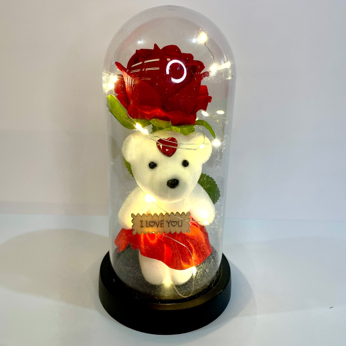 Rosa e Urso na Cúpula com LED | Art House