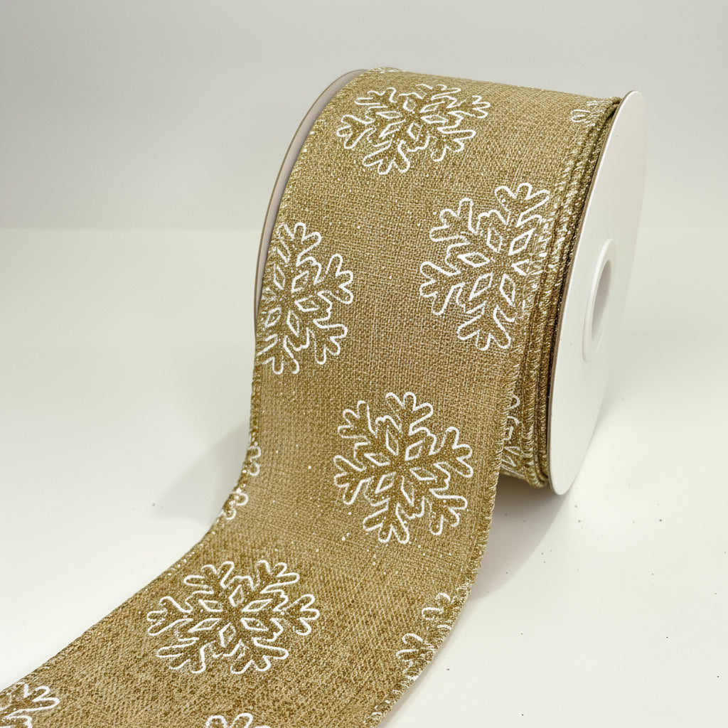 Fita Decorativa Aramada Linho com Glitter FlorArte 6,3 cm x 9,14 m – Ideal para Laços, Presentes e Decoração Festiva