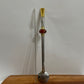 Bomba de Chimarrão Aço Inox 25 cm com Rosca - Bocal Dourado - Pedra Acrílica Marrom | Garibaldi