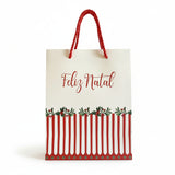 Sacola de Papel para Presente FlorArte – Guirlanda Berry Vermelho 23×18×10 cm